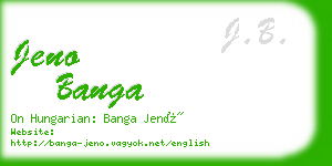 jeno banga business card